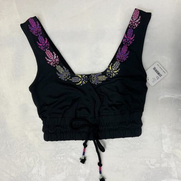 Free People Movement Crop Top Women's Friday Night Lights Black Size XS NWT - Picture 7 of 10